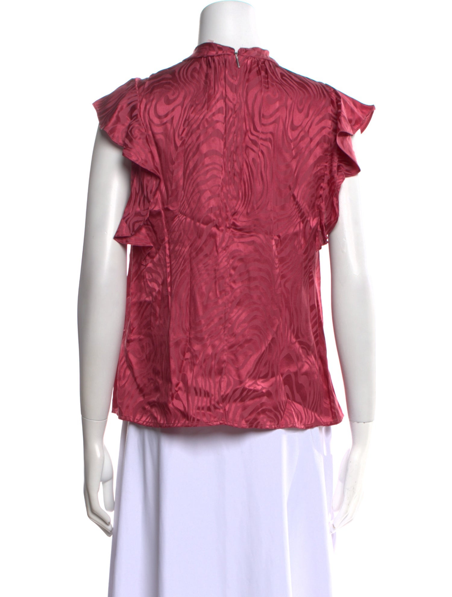 Rebecca Taylor Mock Neck Short Sleeve Blouse